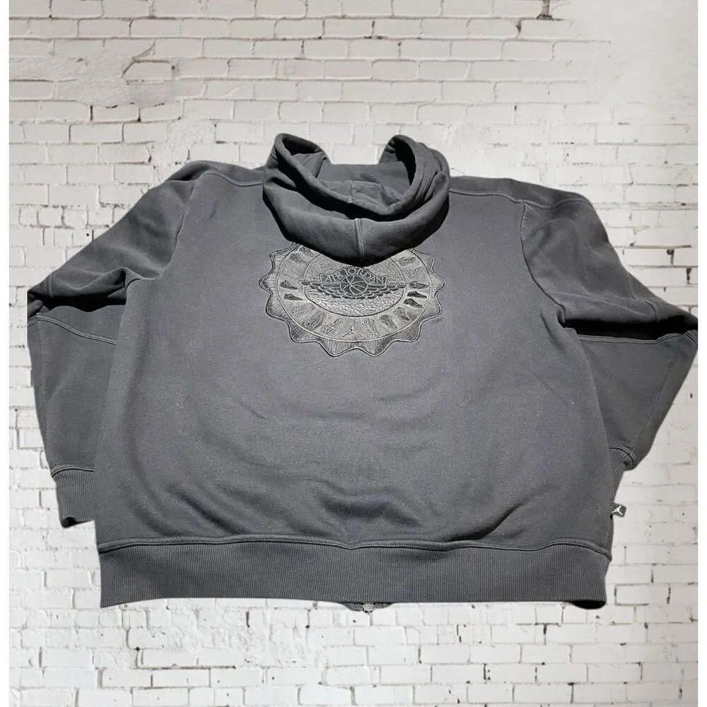RARE Nike Air Jordan Hoodie Wing front Zip Streetwear Oversized Men’s Small